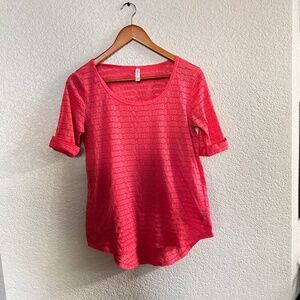 Xhilaration Coral Eyelet Polled Sleeve Blouse Size M